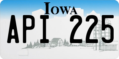 IA license plate API225