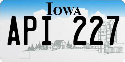 IA license plate API227