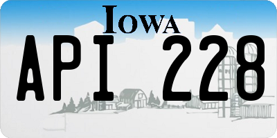 IA license plate API228