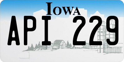 IA license plate API229