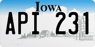 IA license plate API231