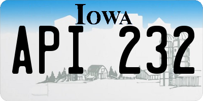 IA license plate API232