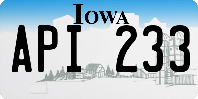 IA license plate API233