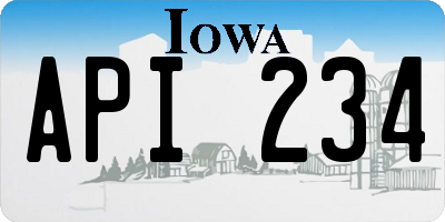 IA license plate API234