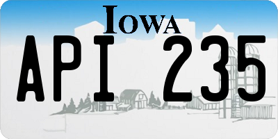 IA license plate API235