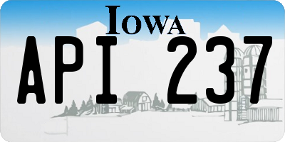 IA license plate API237