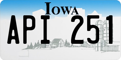 IA license plate API251