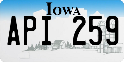 IA license plate API259