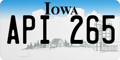IA license plate API265