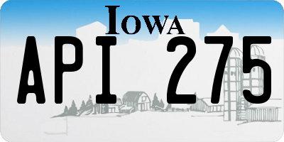 IA license plate API275