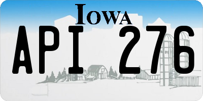 IA license plate API276