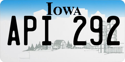 IA license plate API292