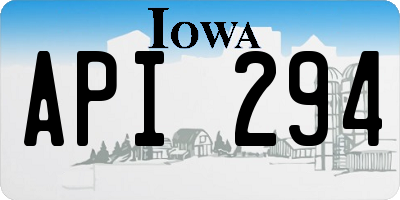 IA license plate API294