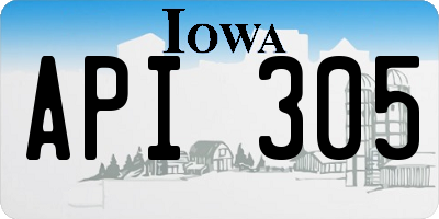 IA license plate API305