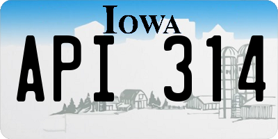IA license plate API314