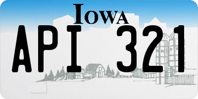 IA license plate API321
