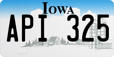 IA license plate API325