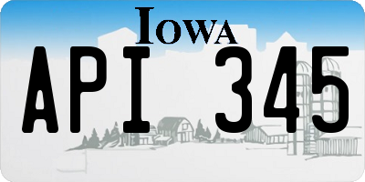 IA license plate API345