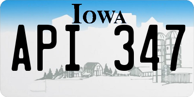 IA license plate API347