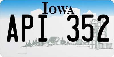 IA license plate API352