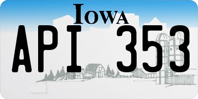IA license plate API353