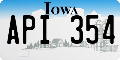 IA license plate API354