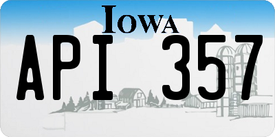 IA license plate API357