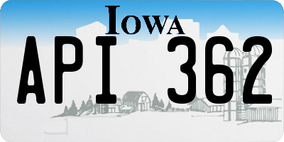 IA license plate API362