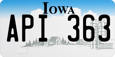 IA license plate API363