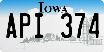 IA license plate API374