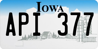 IA license plate API377