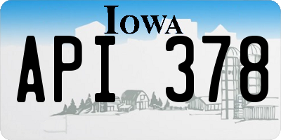 IA license plate API378