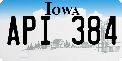 IA license plate API384