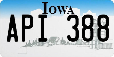 IA license plate API388