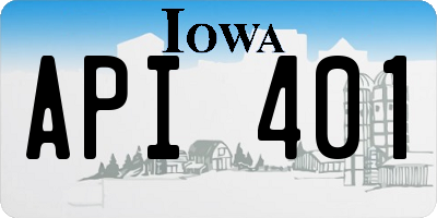 IA license plate API401