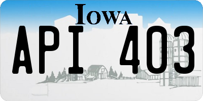 IA license plate API403