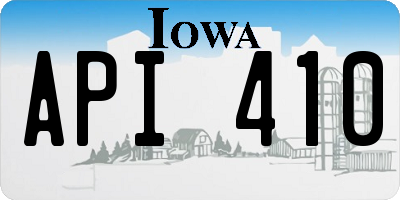 IA license plate API410