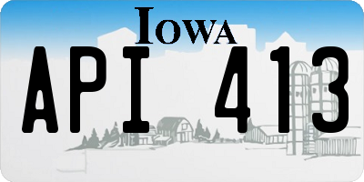IA license plate API413