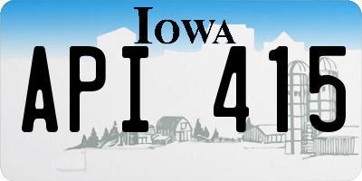 IA license plate API415