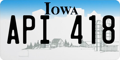 IA license plate API418