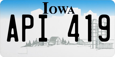 IA license plate API419