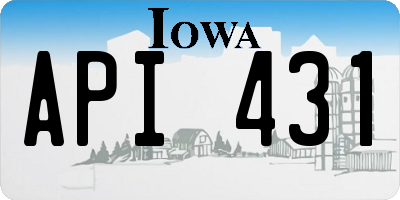 IA license plate API431
