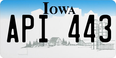 IA license plate API443