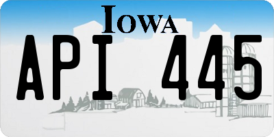 IA license plate API445