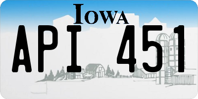 IA license plate API451