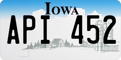IA license plate API452