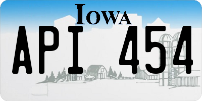 IA license plate API454