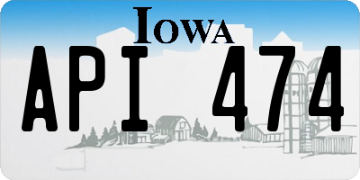 IA license plate API474