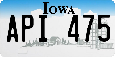 IA license plate API475