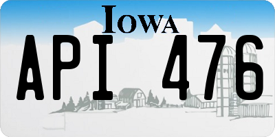 IA license plate API476